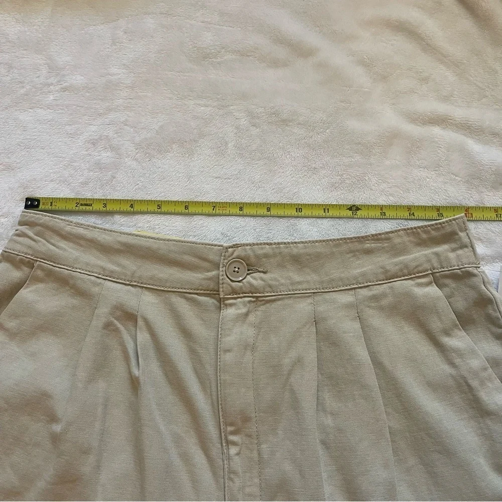 Joie / High Rise Linen Blend Pleated Shorts / Beige / Women’s Medium 8/10 | NWT